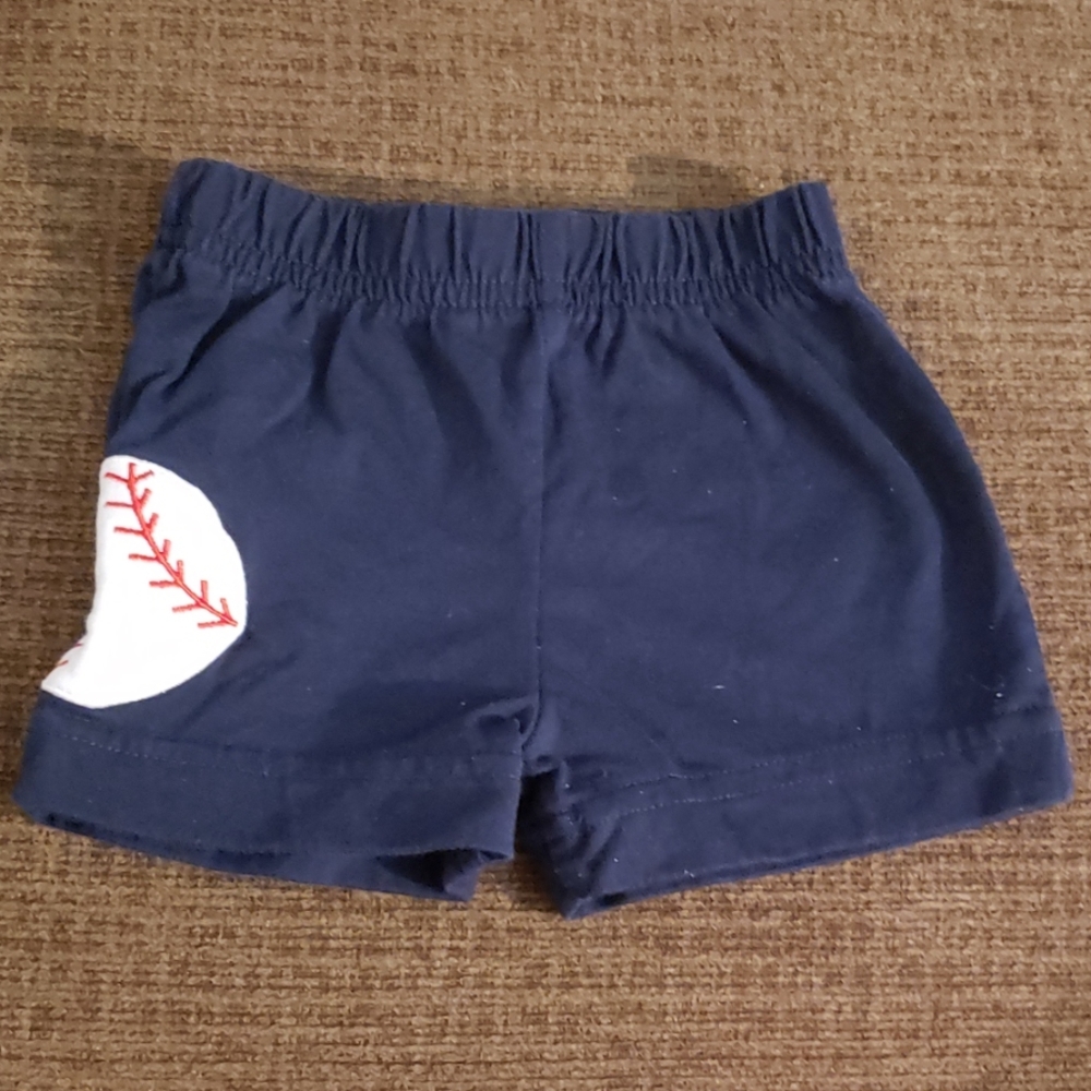 Unsure of brand boys blue shorts with baseball